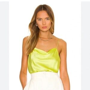 Lime Green Satin Cami Top